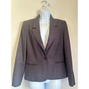 Vintage Woman's Saville 100% Wool Blazer Size 10- Purple-Grey Color